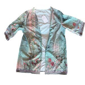 Floral Watercolor Cardigan style Jacket – Size Medium (NWT)